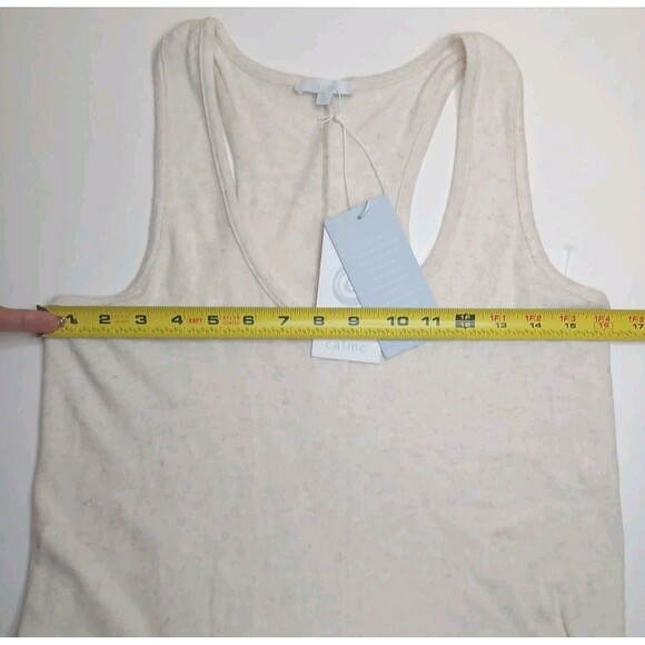 CALME by Johnny Was Sz L Tank Dress SOFT Tencel Linen Knit Cream Off White $148 - Picture 12 of 15